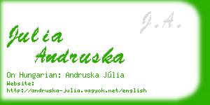 julia andruska business card